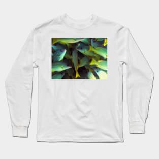 Wall of Colorful Striped Snapper Fish Long Sleeve T-Shirt